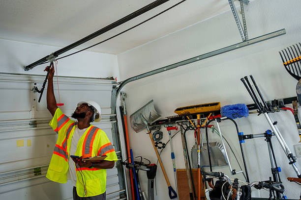 Professional Garage Door Panel Replacement technician working in Lockport, NY